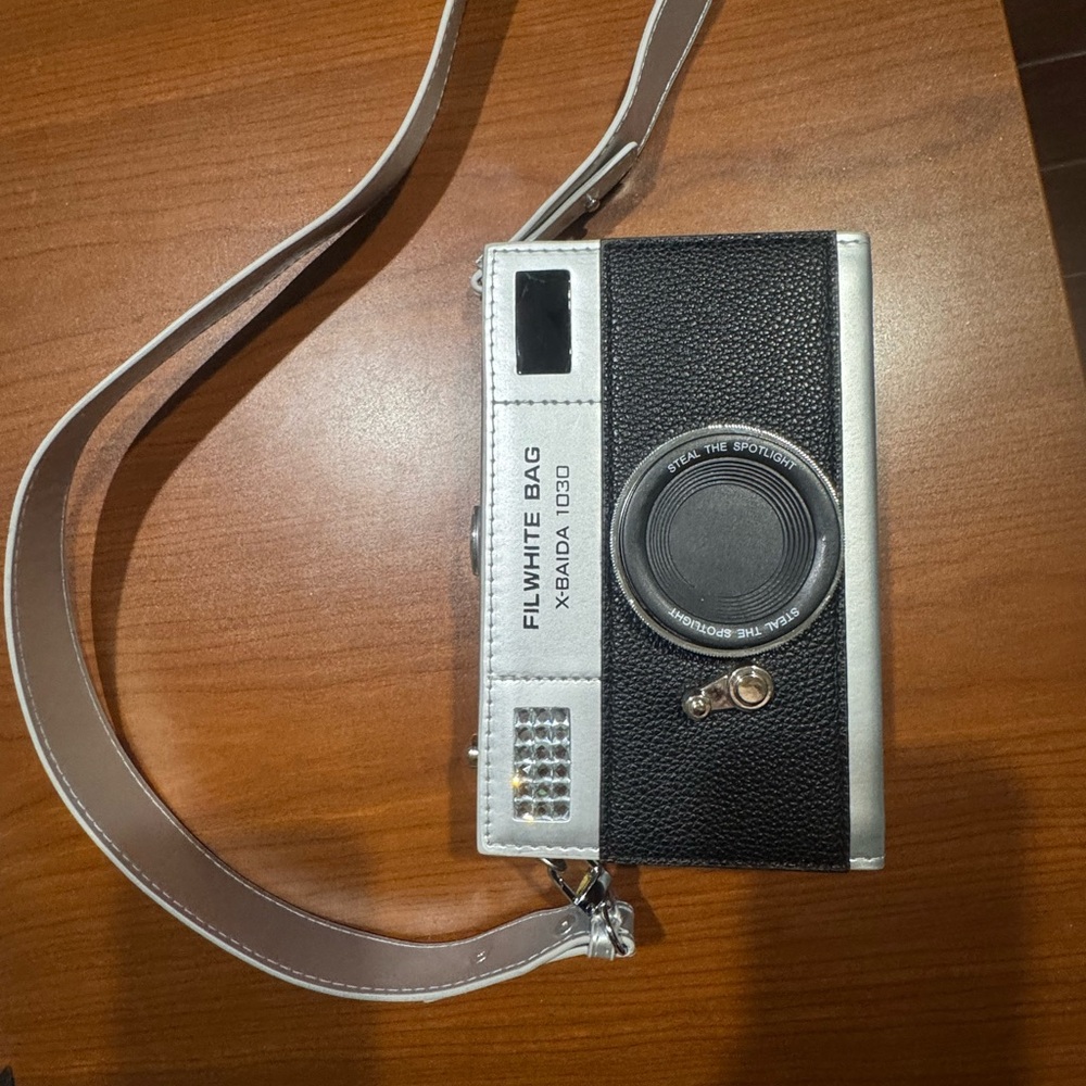 Black and White Camera-Shaped Bag